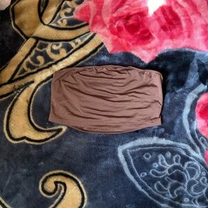 Brown Strapless Tube Top